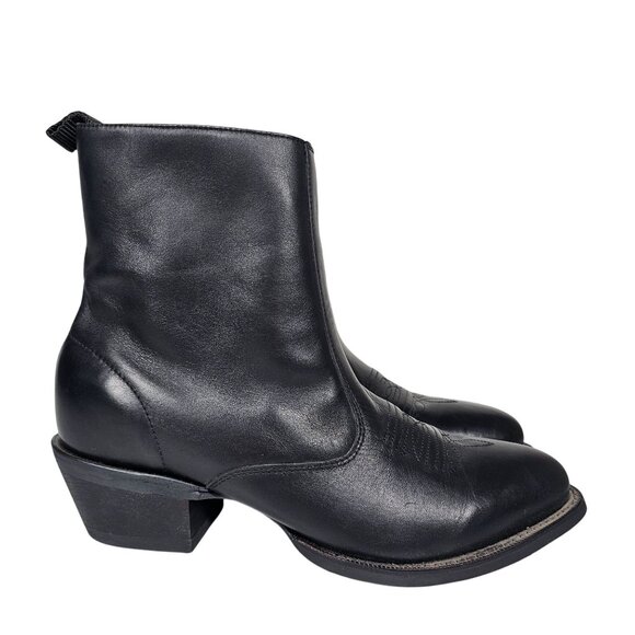 Laredo Mens Fletcher Pointed Toe Casual‎ Boots Ankle Western Black Leather 8.5 - Picture 2 of 14
